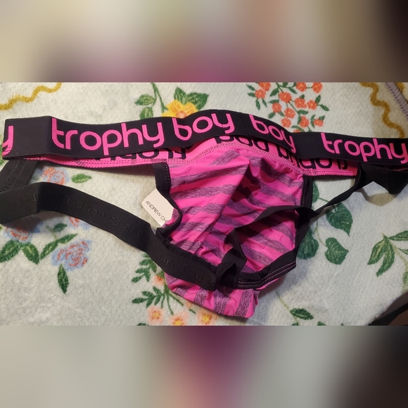 Andrew Christian Trophy Boy Electric Jock in Pink and Black Sizes L and XL - Picture 5 of 6